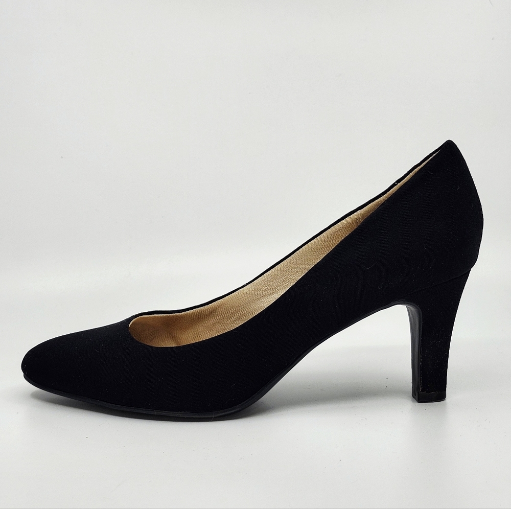 Kelly & Katie Black Twill Canvas Classic Heels Size 7 1/2 EUC